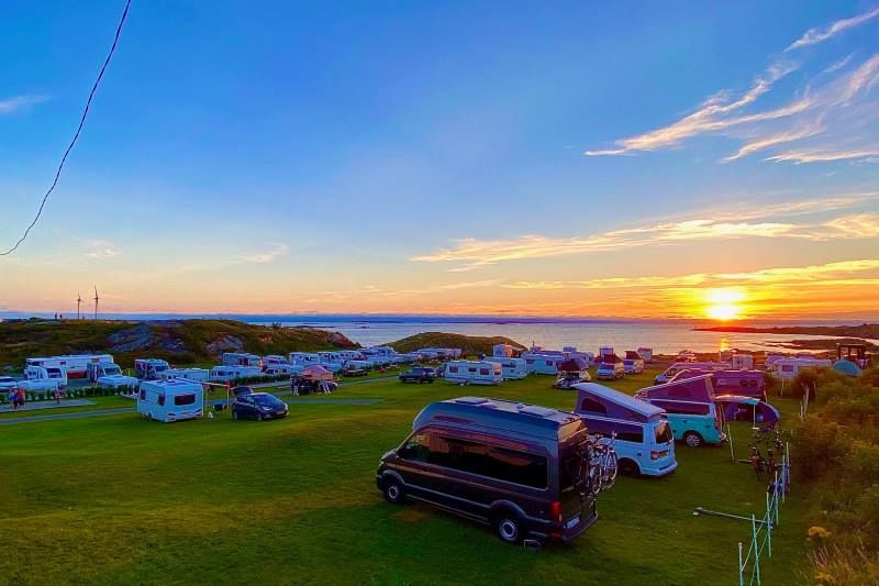 Haraldshaugen Camping ondergaande zon